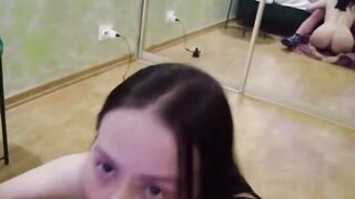Muscular Man Rides Blonde MILF in Mirror Bedroom POV
