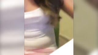 Turkish Amateur Girl in White Top Shows Off Cleavage on Cam