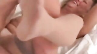 Amateur Hot Wife Rides Two Men in Steamy Bedroom Threesome