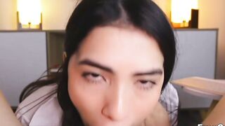 Babe C Deepthroats Thick Cock in Sloppy POV Blowjob