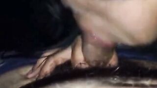 Filipina Amateur Deepthroats Cock in Car