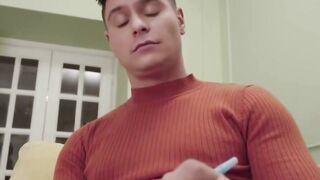 Russian Mother Moon Flower Teases Husband on Couch Before Orgy