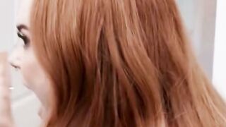 Thicc Redhead Summer Hart Deepthroats Big Black Cock on Bed