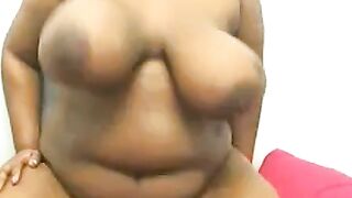 Big-Titted BBW Masturbates with Dildo on Webcam