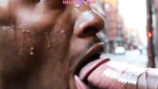 AI Stepbro Sucks Big Black Cock in Ghetto Alley Raw Anal