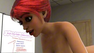White Futa Teacher Amy C Sucks Black Cock for Better Grades