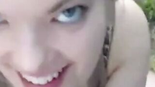 Blonde German Amateur Sucks Cock Outdoors by Water