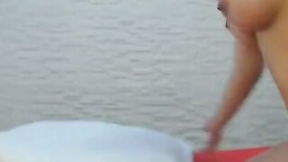 Brunette Babe with Chest Tattoo Deepthroats Cock Webcam Cumshot