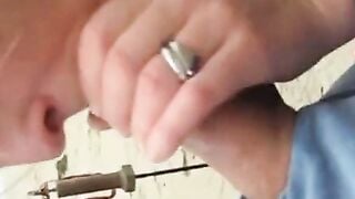 Amateur Beach Blowjob: Blonde Sucks Cock Close Up