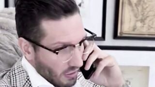 Glasses Tutor Sucks Dark Haired Teen's Cock in Plaid Skirt