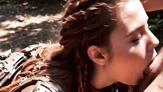 Redhead Elf Cosplay Deepthroats Cock In Forest & Takes Messy Facial