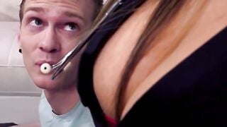 Dark Hair Nurse Milf Finger Fucks Herself While Watching Hubby Play Sex Tape Games