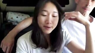 Asian Amateur Sucks Cock In Car