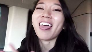 Asian Amateur Sucks Cock In Car