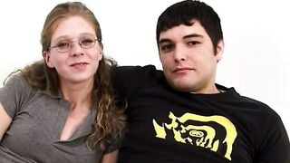 Slutty Cougar with Glasses Blows Long African BBC on White Couch