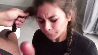 Amateur Slut Deepthroats Boy's Cock On Camera
