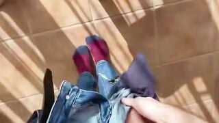 Stepson Catches Stepmother Falling on His Dick for Ball Busting and Anal