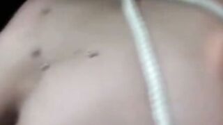 German Brunette Amateur Bondage Fucked While Rope Tied