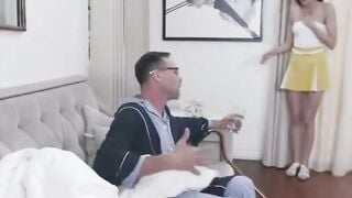 Daisy Marie Sucks Grandpa's Big Dick in Yellow Dress