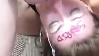Mistress Deepthroats Son's Humongous Cock With Tight Sloppy Mouth Action