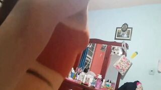 Stepdaughter Rides Big Cock In Tight Black Thong Until Busted