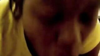 Amateur Black GF Sucks White Boyfriend's Cock Deepthroat BJ
