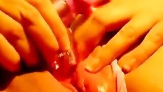 Amateur Cam Girl Toying Her Wet Puffy Pussy Close Up