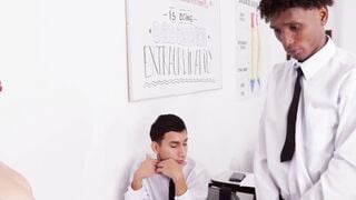 Tattooed Latina MILF Teacher Sucks Cock & Rims Ass in Classroom