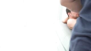 Sarah Adorable Deepthroats Kristof Cale's Thick Uncut Cock on Grey Couch