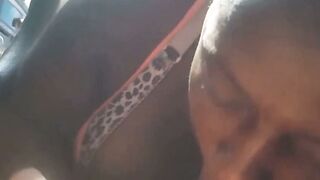Ebony Mom Gets Amateur Facial With Swallow