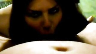 Amateur Brunette Deepthroats Cuckold Husband's Cock