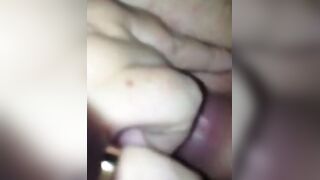 British Hot Wife Rubs Wet Pussy After Creampie