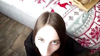 Anny Walker Stepsister Deepthroat POV Christmas Morning Bed