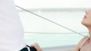 Little Caprice Deepthroats Shaved Cock On Yacht