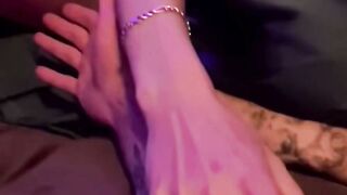 Inked Next door Blows Dick on Couch After Party