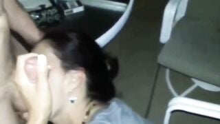 Amateur Wife Sucks Big Cock Friend & Swallows Cum