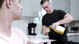 Step Mom Angelina Rio Gets Big Cumshot on Couch by Teen Son