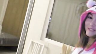 Mia Piper Deepthroats Teen Boy In Pink Kigurumi Suit