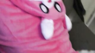 Mia Piper Deepthroats Teen Boy In Pink Kigurumi Suit