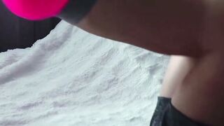 Makoto Kurasaki Deepthroats Unshaved Dick in Pink Bra POV