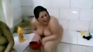 Naked Amateur Girls In Bathroom Exposing Big Breasts And Pussies