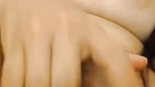 Busty Italian Amateur Squirting With Pink Dildo On Big Boobs