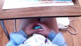 Blonde Schoolgirl POV Banged Under Desk in Classroom