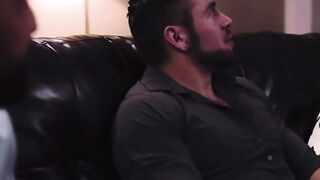 Bi-curious Wives Swap Husbands for Hard Cock Fuck on Couch