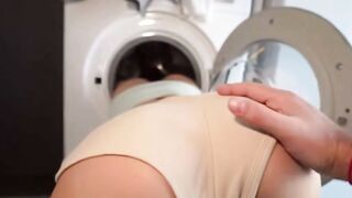 Abigail Mac Big Ass Stuck In Washing Machine POV Anal Fuck