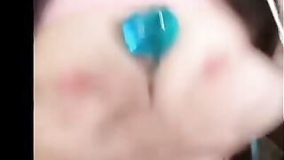 Amateur Chinese Girl Squirts Hard With Big Blue Dildo