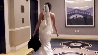 Francesca Swallows Groom's Cum in Tight White Dress Las Vegas POV