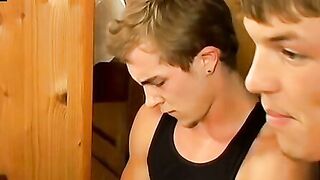 Kelly Twink Jerks Off in Bunk Bed Orgy with Group Blowjob