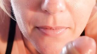 Amateur Woman Sucks Cock And Gets Cum On Her Ass