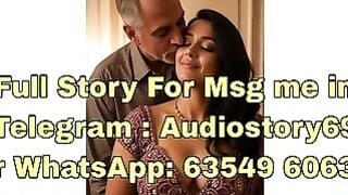 Hindi Mom Sex Story: Old Man Kisses Daughter In Purple Blouse